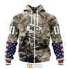 NFL Kansas City Chiefs Custom Name Number Veteran Salute To Service Zip Up Hoodie