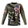 NFL Kansas City Chiefs Custom Name Number Veterans Kneeling Soldier Sweatshirt