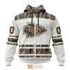 NFL Kansas City Chiefs Custom Name Number White Camo Hunting Zip Up Hoodie