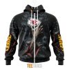 NFL Kansas City Chiefs Halloween Horror Skull Zip Up Hoodie