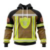 NFL Las Vegas Raiders Custom Name Number Firefighter Uniform Pullover Hoodie