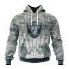 NFL Las Vegas Raiders Custom Name Number Honor US Air Force Veterans Pullover Hoodie