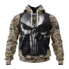 NFL Las Vegas Raiders Custom Name Number Skull Camo Veteran Kits Pullover Hoodie