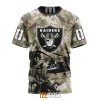 NFL Las Vegas Raiders Custom Name Number Veteran Salute To Service T-Shirt