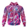 NFL Los Angeles Chargers Breast Cancer Zip Up Hoodie