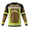 NFL Los Angeles Chargers Custom Name Number Firefighter Uniform Sweatshirt