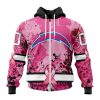 NFL Los Angeles Chargers Custom Name Number Pink Breast Cancer Zip Up Hoodie