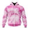 NFL Los Angeles Chargers Custom Name Number Pink Tie-Dye Zip Up Hoodie