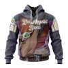 NFL Los Angeles Rams Custom Name Number Mandalorian And Baby Yoda Pullover Hoodie