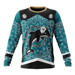 NFL Miami Dolphins Custom Name Number Classic Style Sweatshirt