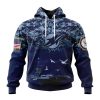 NFL Miami Dolphins Custom Name Number Honor US Navy Veterans Pullover Hoodie