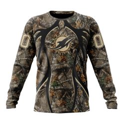 NFL Miami Dolphins Custom Name Number Special Hunting Camo Sweatshirt
