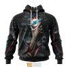 NFL Miami Dolphins Halloween Horror Skull Pullover Hoodie
