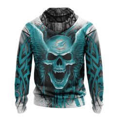 Alternative view of NFL Miami Dolphins Special Kits With Skull Pullover Hoodie