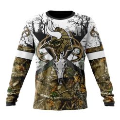 NFL Minnesota Vikings Custom Name Number Deer Skull And Forest Sweatshirt