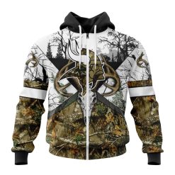 NFL Minnesota Vikings Custom Name Number Deer Skull And Forest Zip Up Hoodie