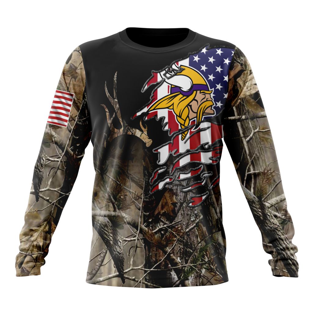 NFL Minnesota Vikings Custom Name Number Special Camo Realtree Sweatshirt