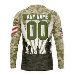 Alternative view of NFL Minnesota Vikings Custom Name Number Veterans And Families Sweatshirt