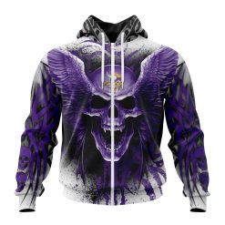 NFL Minnesota Vikings Special Kits With Skull Zip Up Hoodie