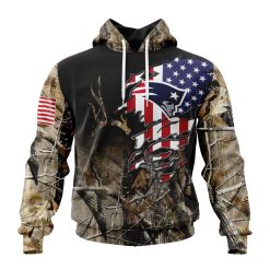 NFL New England Patriots Custom Name Number Special Camo Realtree Pullover Hoodie