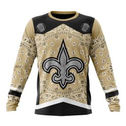 NFL New Orleans Saints Custom Name Number Classic Style Sweatshirt