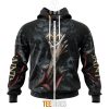 NFL New Orleans Saints Custom Name Number Halloween Horror Skull Zip Up Hoodie