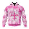 NFL New Orleans Saints Custom Name Number Pink Tie-Dye Pullover Hoodie