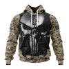 NFL New Orleans Saints Custom Name Number Skull Camo Veteran Kits Pullover Hoodie