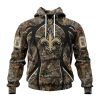 NFL New Orleans Saints Custom Name Number Special Hunting Camo Pullover Hoodie