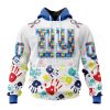 NFL New York Giants Custom Name Number Autism Awareness Hands Zip Up Hoodie