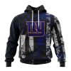 NFL New York Giants Custom Name Number Classic Grunge American Flag Pullover Hoodie
