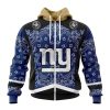NFL New York Giants Custom Name Number Classic Style Zip Up Hoodie
