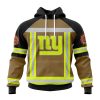 NFL New York Giants Custom Name Number Firefighter Uniform Pullover Hoodie