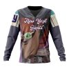 NFL New York Giants Custom Name Number Mandalorian And Baby Yoda Sweatshirt