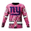 NFL New York Giants Custom Name Number Pink Breast Cancer Sweatshirt