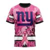 NFL New York Giants Custom Name Number Pink Breast Cancer T-Shirt