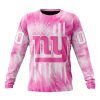 NFL New York Giants Custom Name Number Pink Tie-Dye Sweatshirt