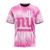 NFL New York Giants Custom Name Number Pink Tie-Dye T-Shirt