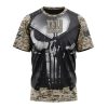 NFL New York Giants Custom Name Number Skull Camo Veteran Kits T-Shirt