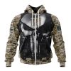 NFL New York Giants Custom Name Number Skull Camo Veteran Kits Zip Up Hoodie