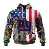 NFL New York Giants Custom Name Number USA Flag Camo Realtree Pullover Hoodie