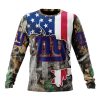 NFL New York Giants Custom Name Number USA Flag Camo Realtree Sweatshirt