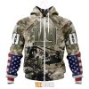 NFL New York Giants Custom Name Number Veteran Salute To Service Zip Up Hoodie