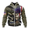 NFL New York Giants Custom Name Number Veterans Kneeling Soldier Zip Up Hoodie