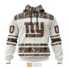NFL New York Giants Custom Name Number White Camo Hunting Pullover Hoodie