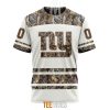 NFL New York Giants Custom Name Number White Camo Hunting T-Shirt