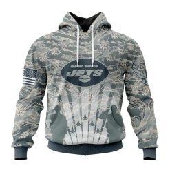 NFL New York Jets Custom Name Number Honor US Air Force Veterans Pullover Hoodie