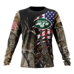 NFL New York Jets Custom Name Number Special Camo Realtree Sweatshirt