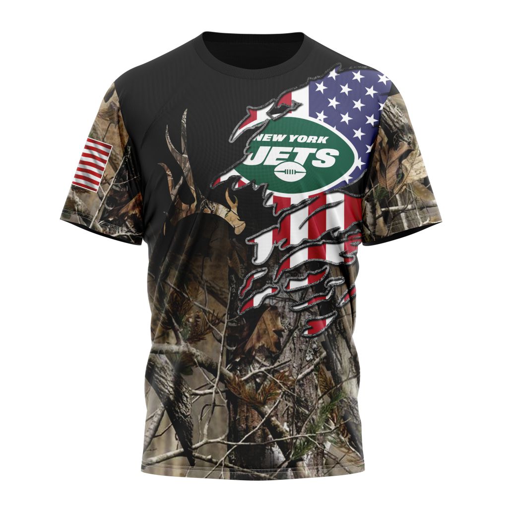 NFL New York Jets Custom Name Number Special Camo Realtree T-Shirt