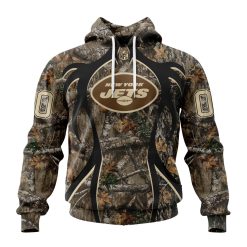 NFL New York Jets Custom Name Number Special Hunting Camo Pullover Hoodie